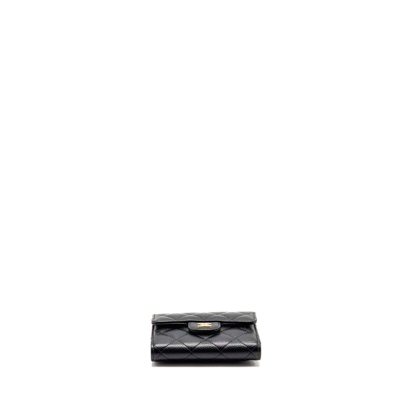 Chanel Small Classic Compact Wallet Caviar Black GHW (Microchip)