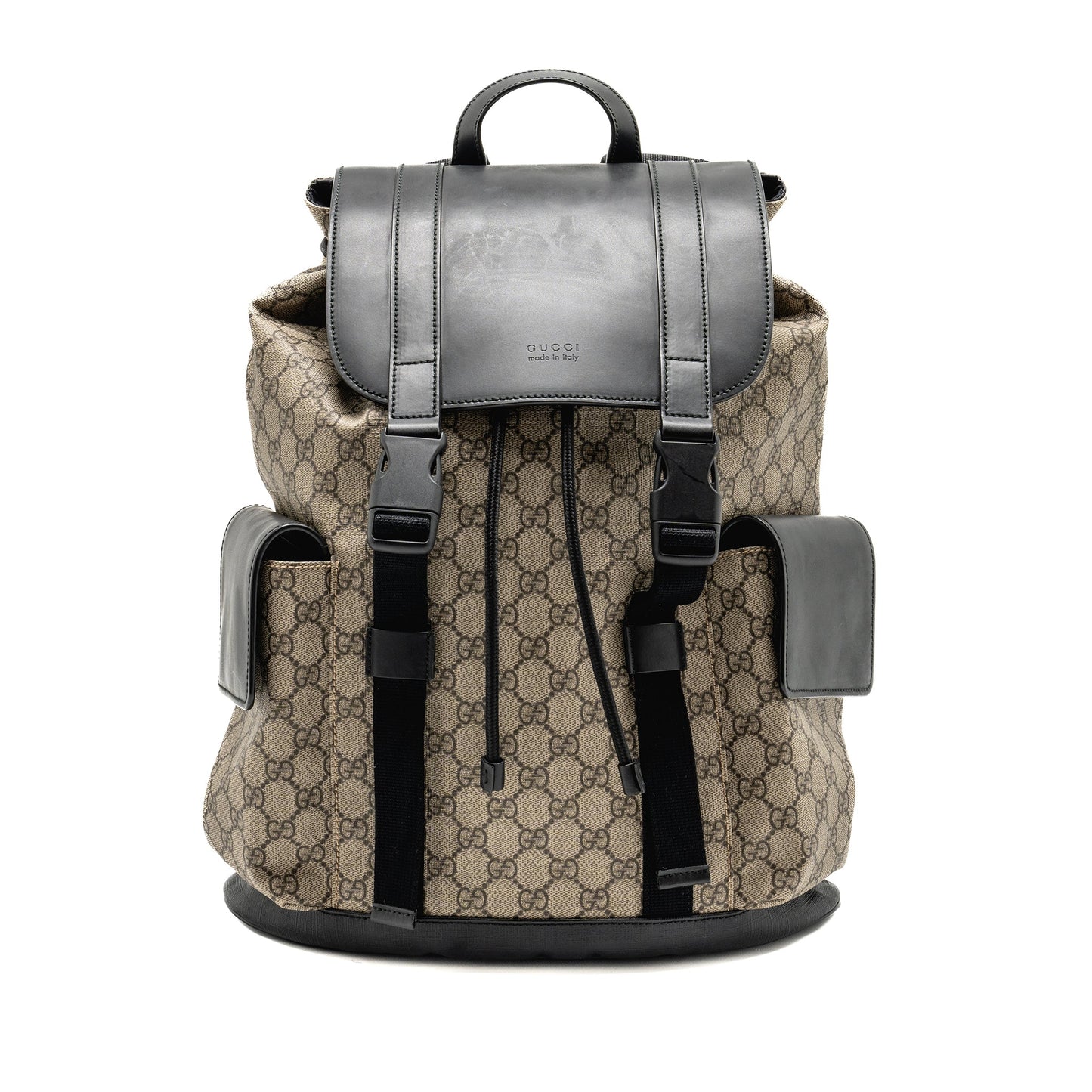 Gucci Soft Double Buckle Backpack Supreme Canvas