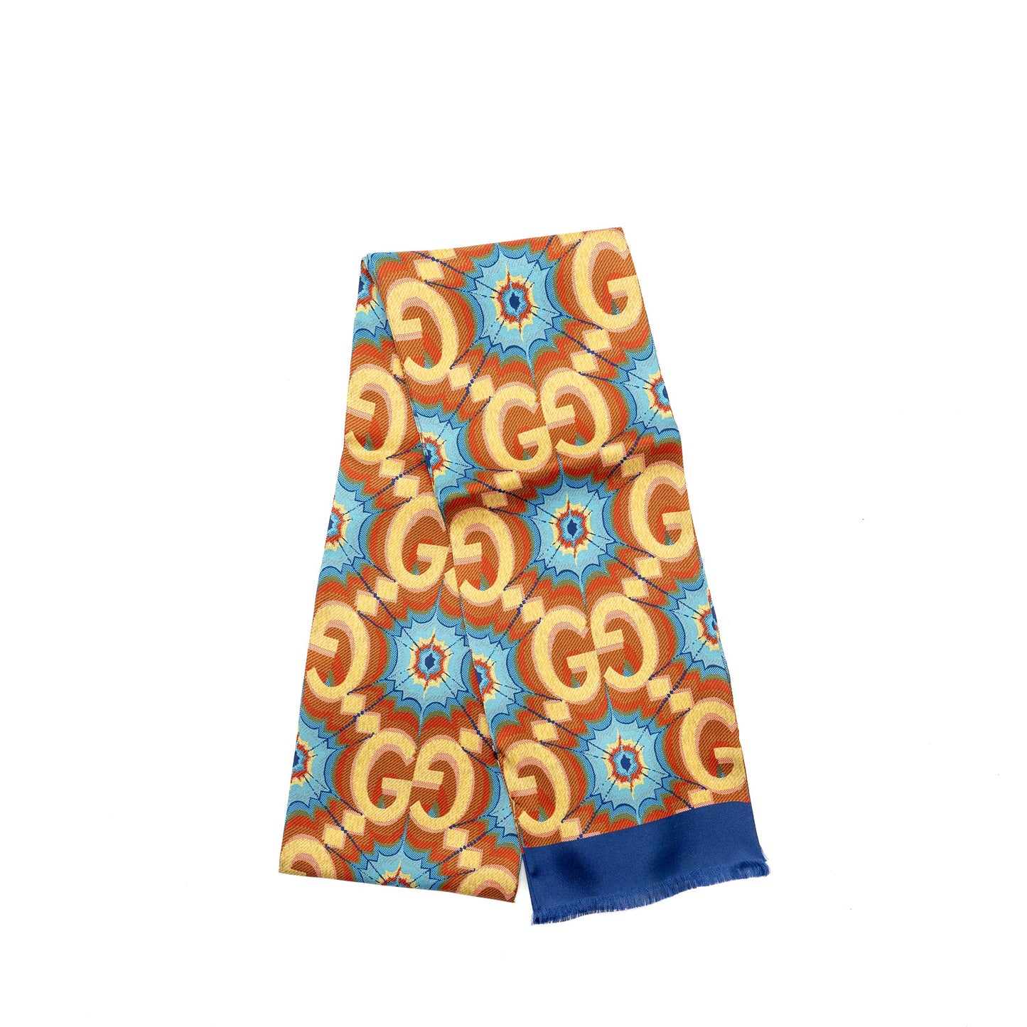 Gucci 100th Anniversary Limited Edition 17/2 x 180 Scarf Logo Silk Multicolor