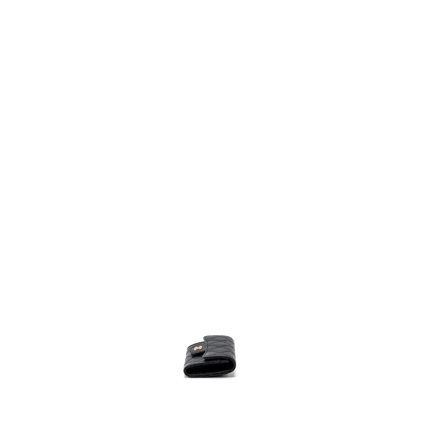 Chanel classic flap card holder caviar black GHW (microchip)