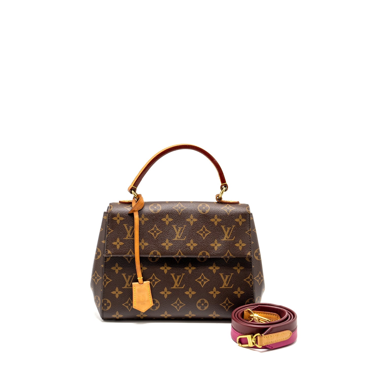 Louis Vuitton Cluny Monogram Canvas with Pink Strap