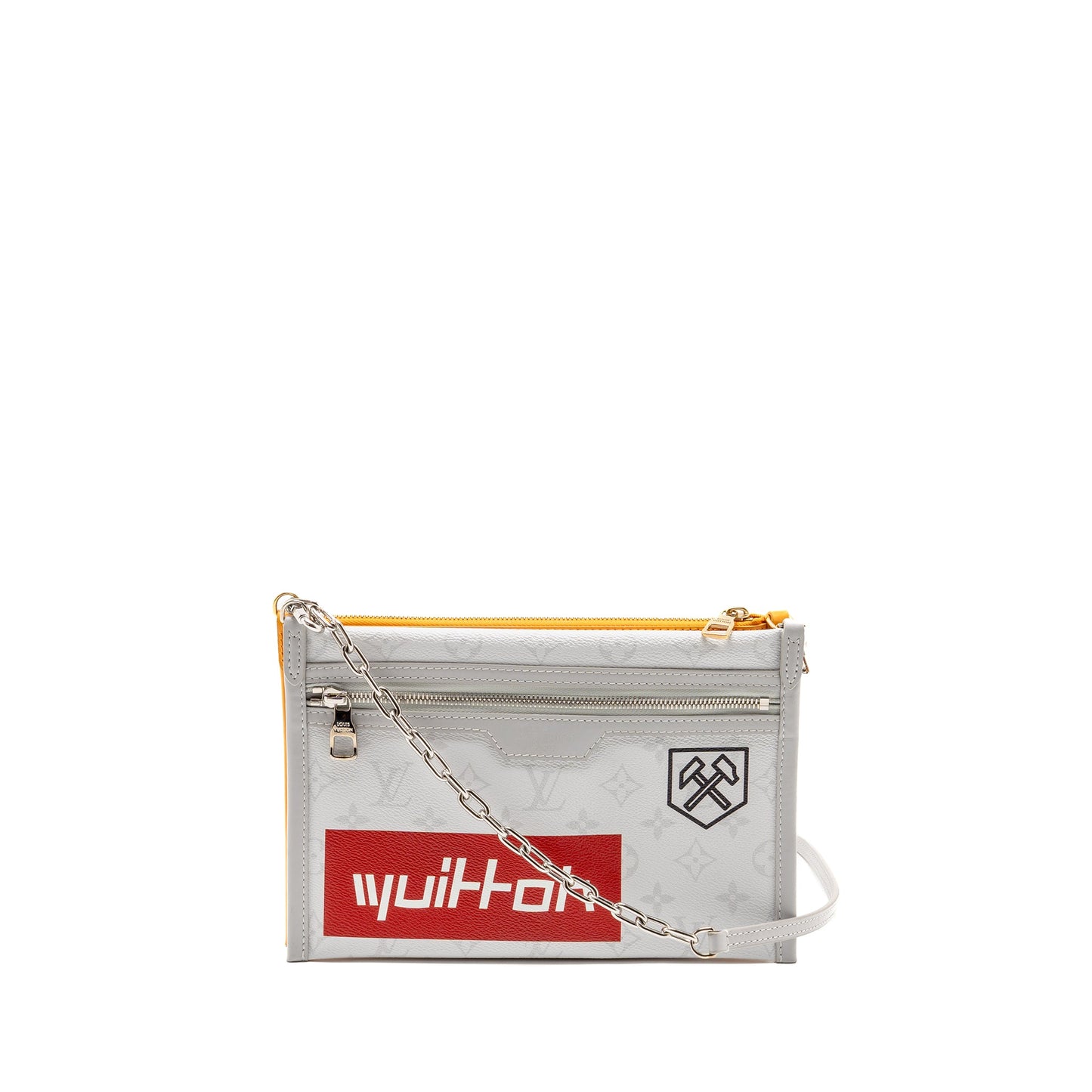 Louis Vuitton Double Flat Messenger Mini Purse Canvas/Denim Multicolour Silver/Gold Hardware