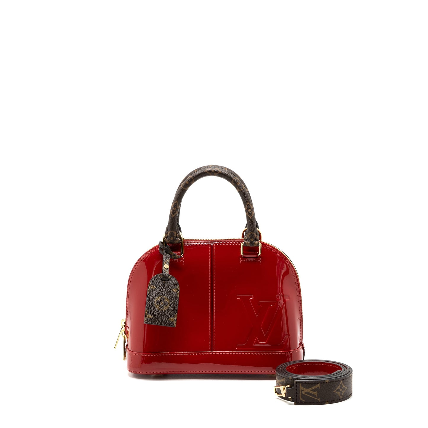 Louis Vuitton Alma limited edition Verni Miroir Patent Red/Monogram Canvas