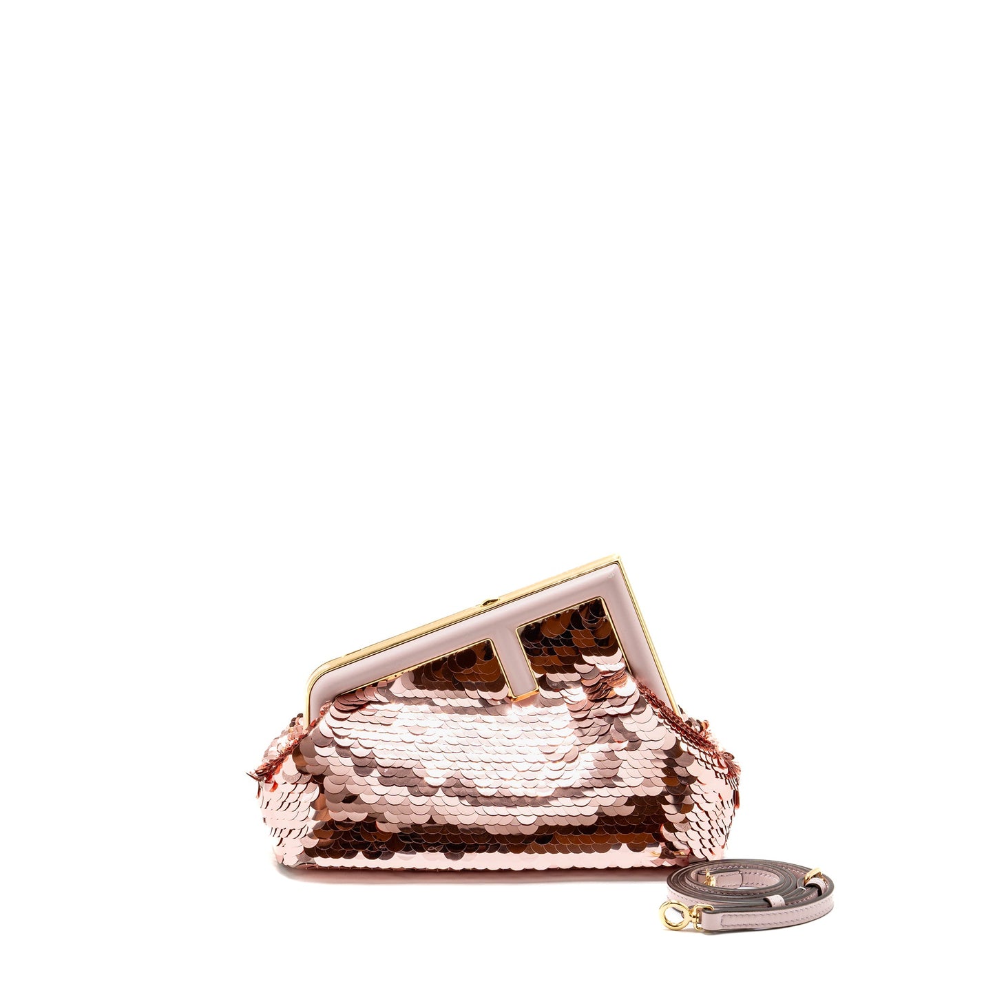 Fendi Small Fendi First Clutch Purse Sequin Pink/Multicolour