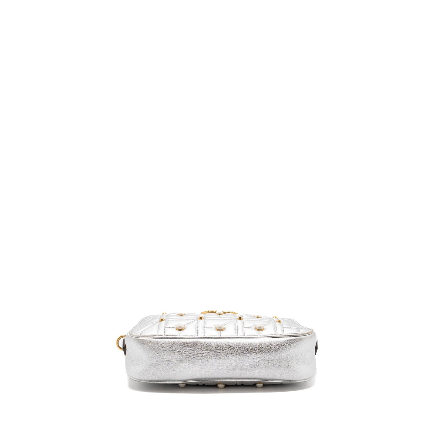 Gucci Marmont Camera Purse With Pearl Leather Silver