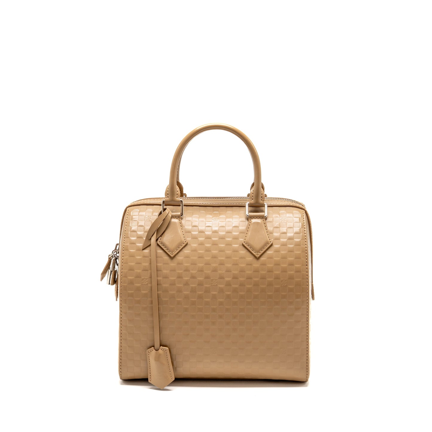 Louis Vuitton Speedy Cube Damier Facette Patent Leather Beige