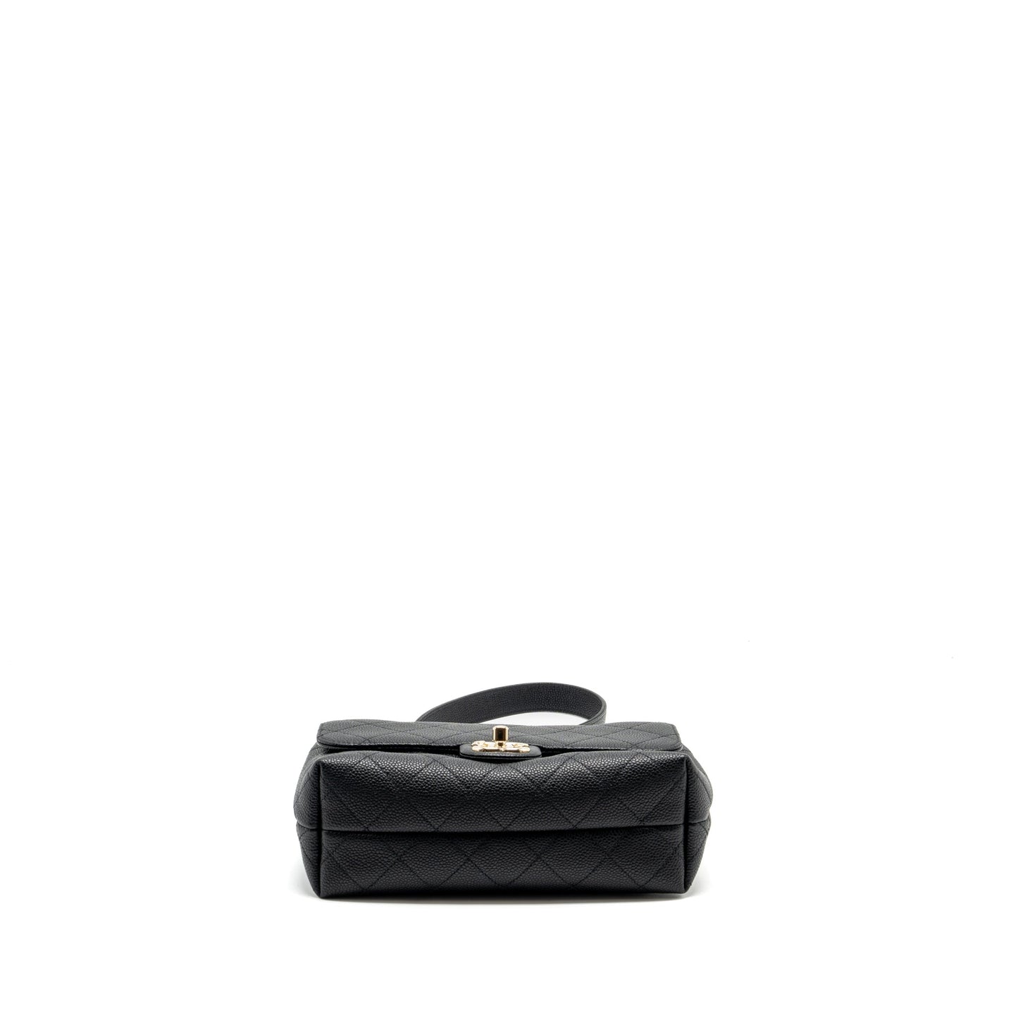 Chanel Chain Handle Flap Bag Quilted Calfskin Black LGHW