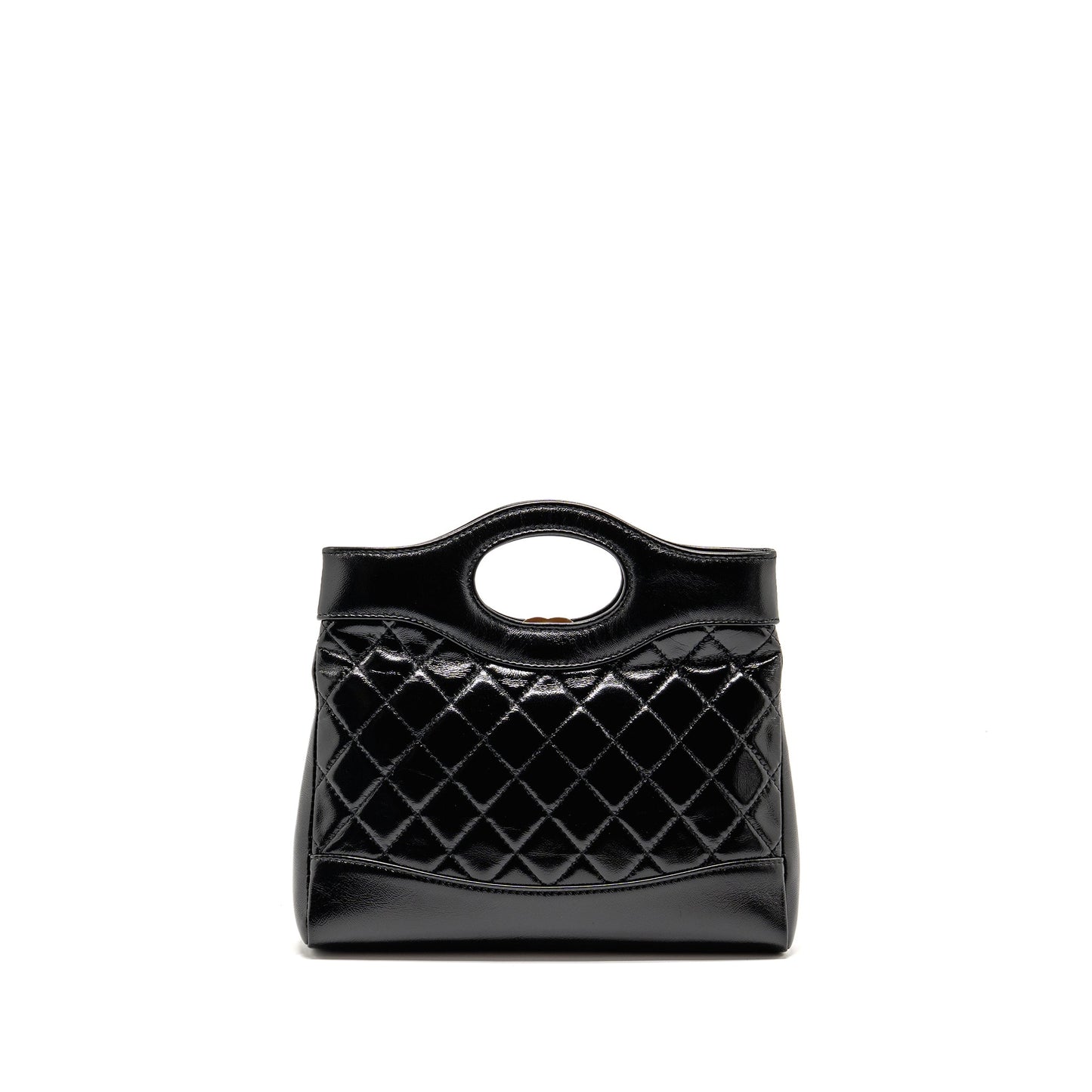Chanel mini 31 bag shiny lambskin black LGHW (microchip)