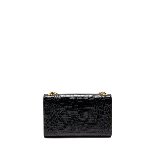 Saint Laurent/ Medium Kate Tassel Purse Crocodile-Embossed Calfskin Black