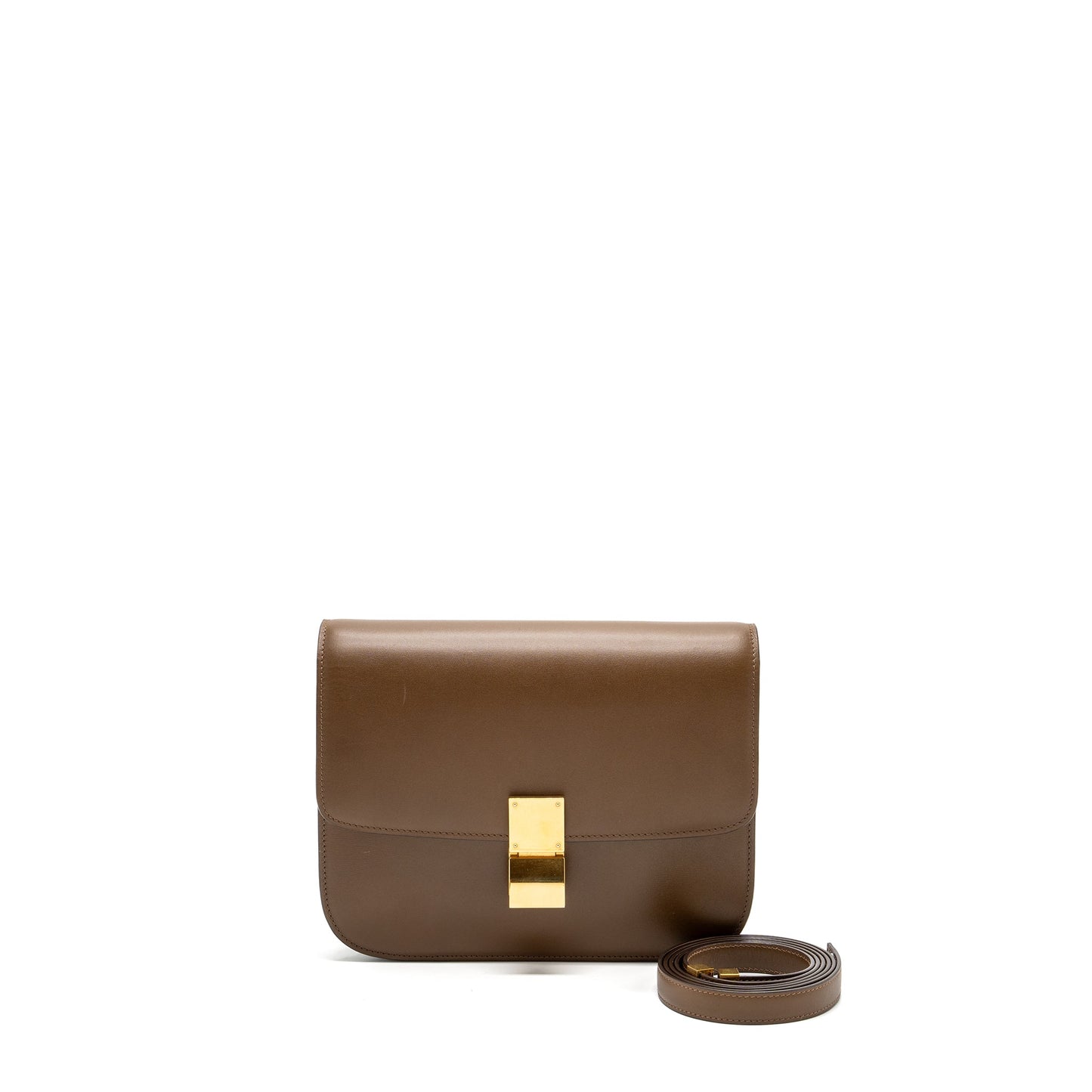 Celine medium classic box Purse calfskin camel
