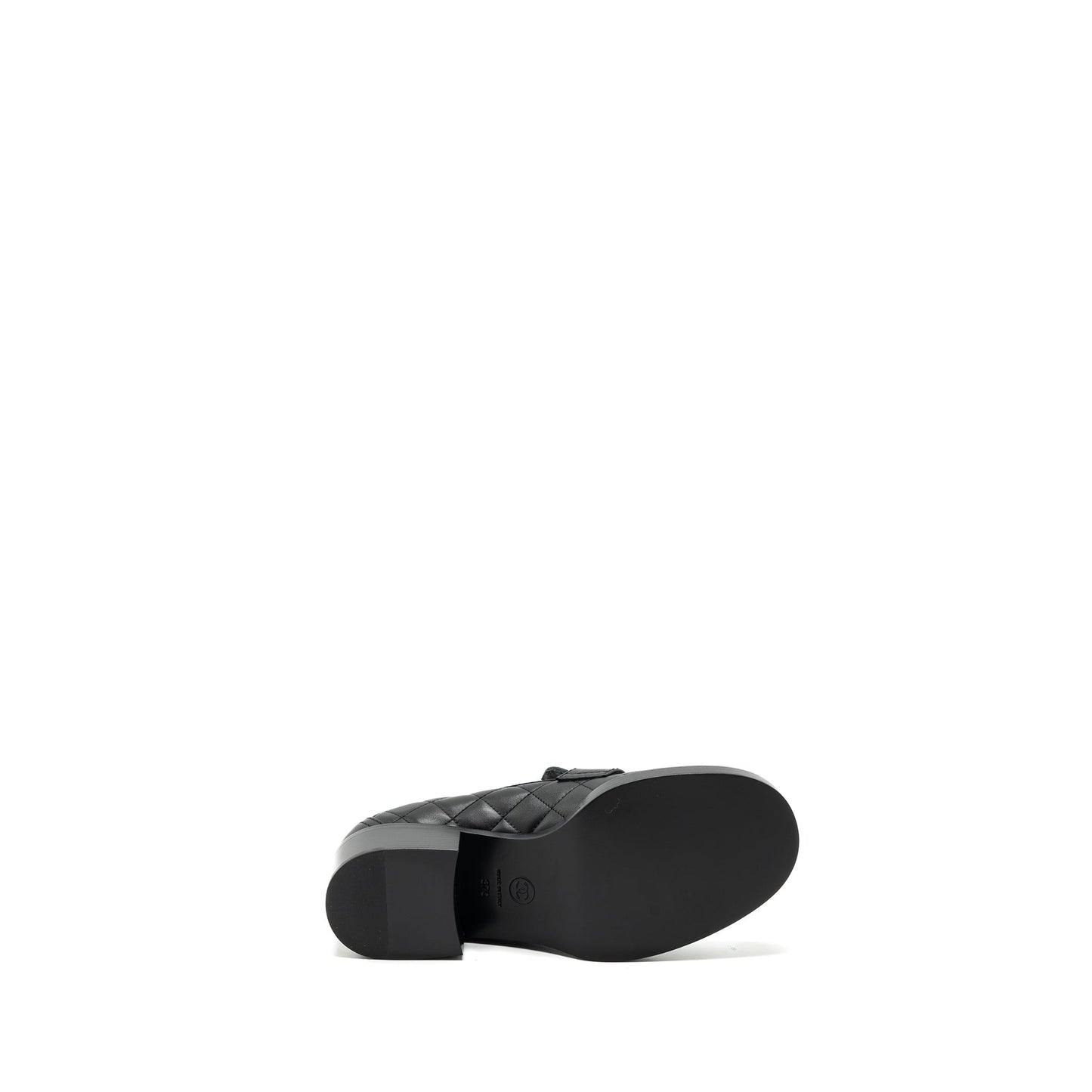 Chanel size 37 heart rock loafers leather black LGHW