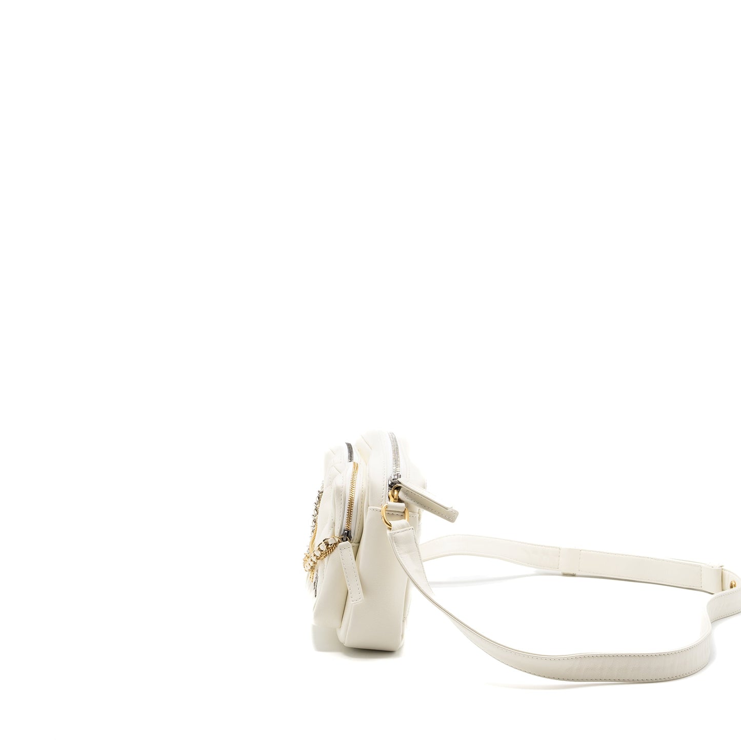 Chanel Small Camera Bag Calfskin White Multicolour Hardware(Microchip)