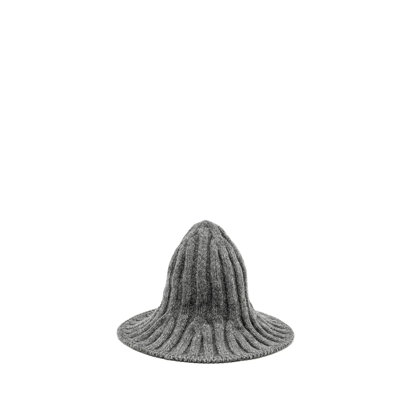 LETTER logo Wire-Brimmed Beanie Wool Grey