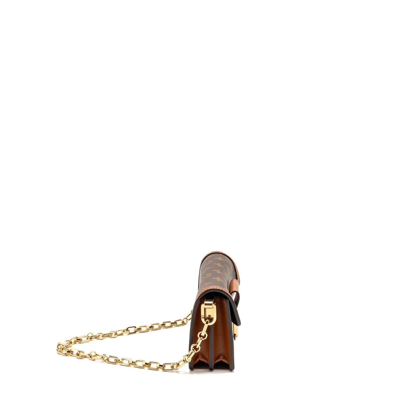 Louis Vuitton Dauphine East-West Chain Mini Purse Monogram Reverse Canvas