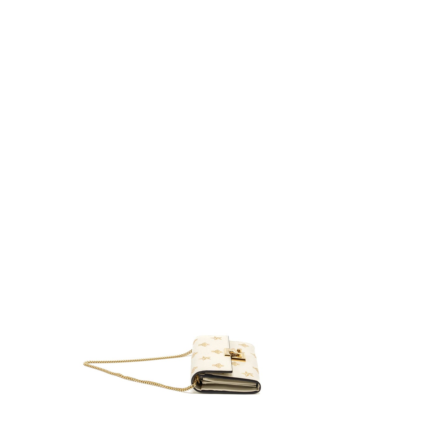 Gucci Mini Padlock Pouch With Chain with Bee Printed Calfskin White/Gold