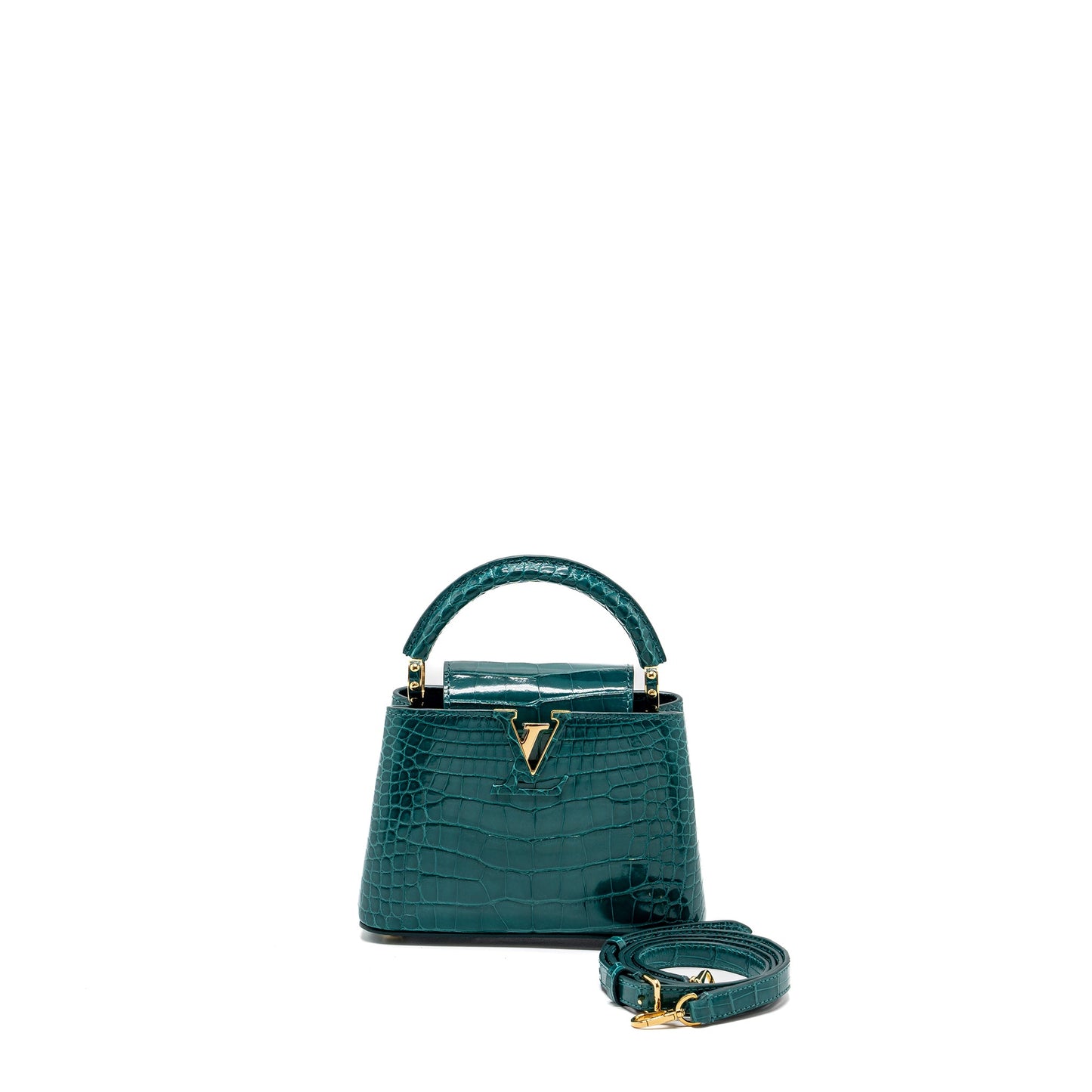 Louis Vuitton capucines Mini Crocodile Brillant Blue Canard