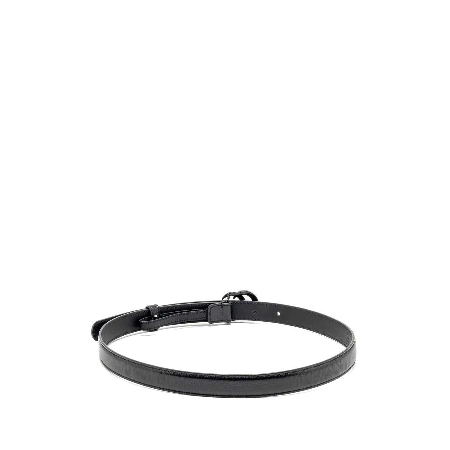 Gucci Size 75 Marmont 20MM Thin Belt Black Leather Black Hardware