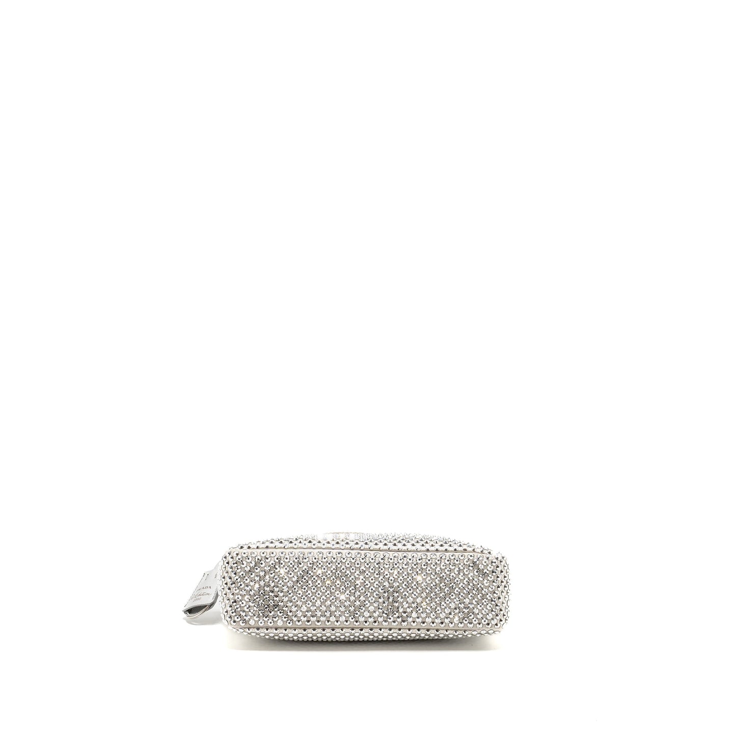 Prada Re-Edition Satin Crystal Mini Purse Silver