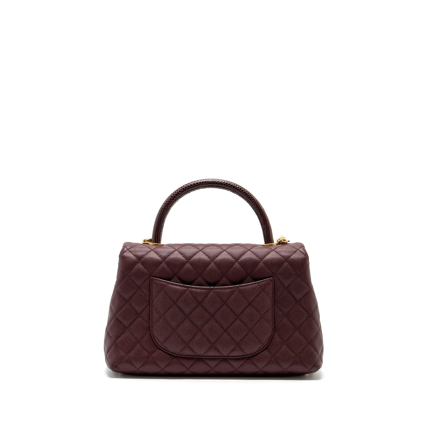Chanel Medium Coco Handle With Lizard Handle Caviar Burgundy GHW