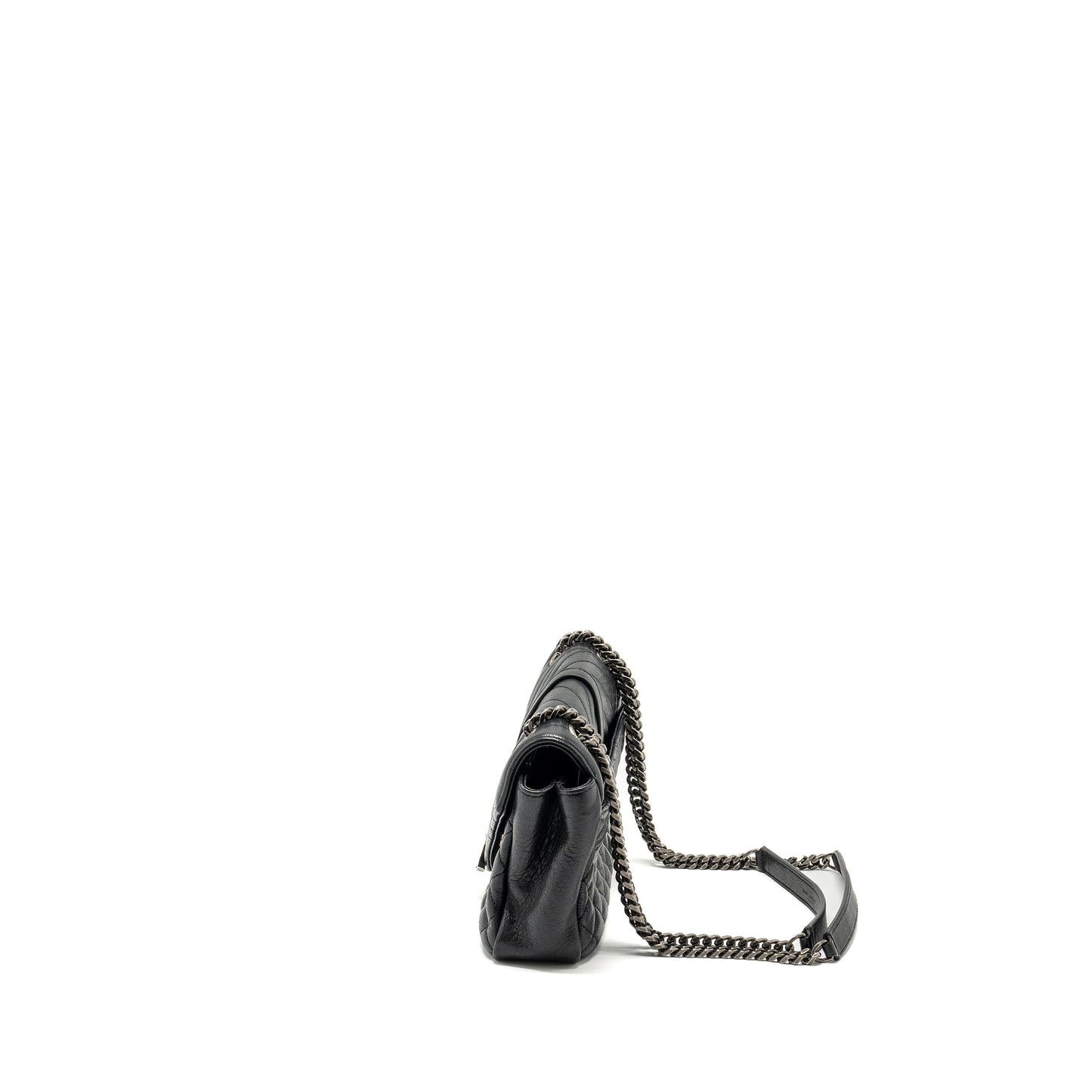 Saint Laurent College Flap Purse lambskin black ruthenium
