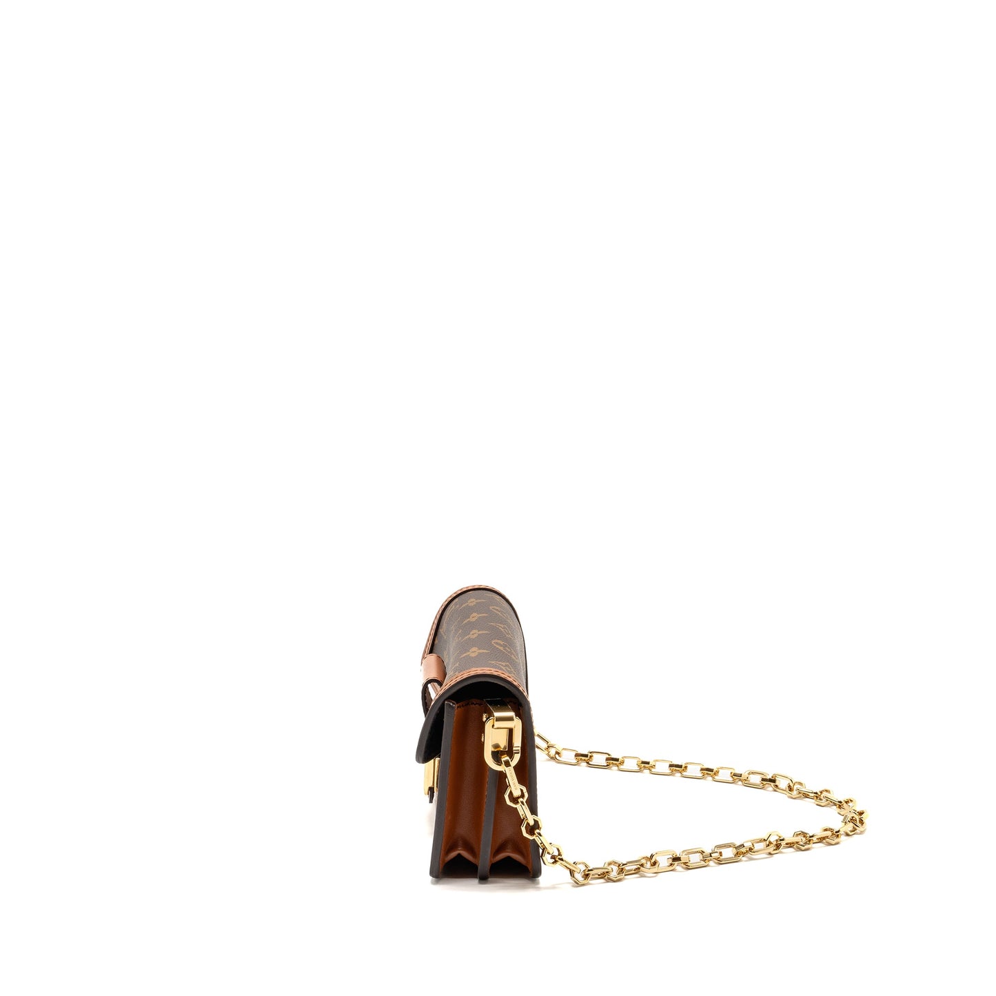 Louis Vuitton Dauphine East-West Chain Mini Purse Monogram Reverse Canvas