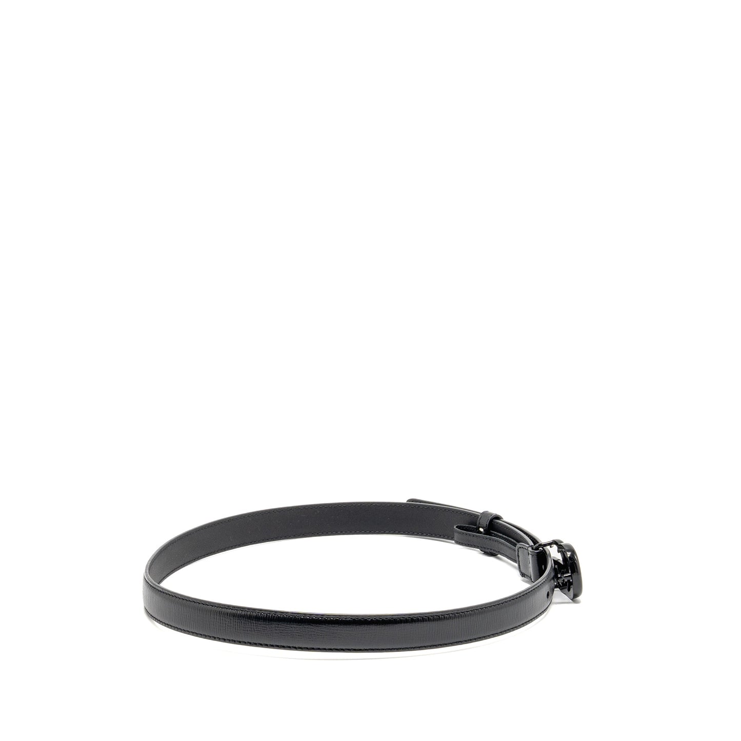 Gucci Size 75 Marmont 20MM Thin Belt Black Leather Black Hardware
