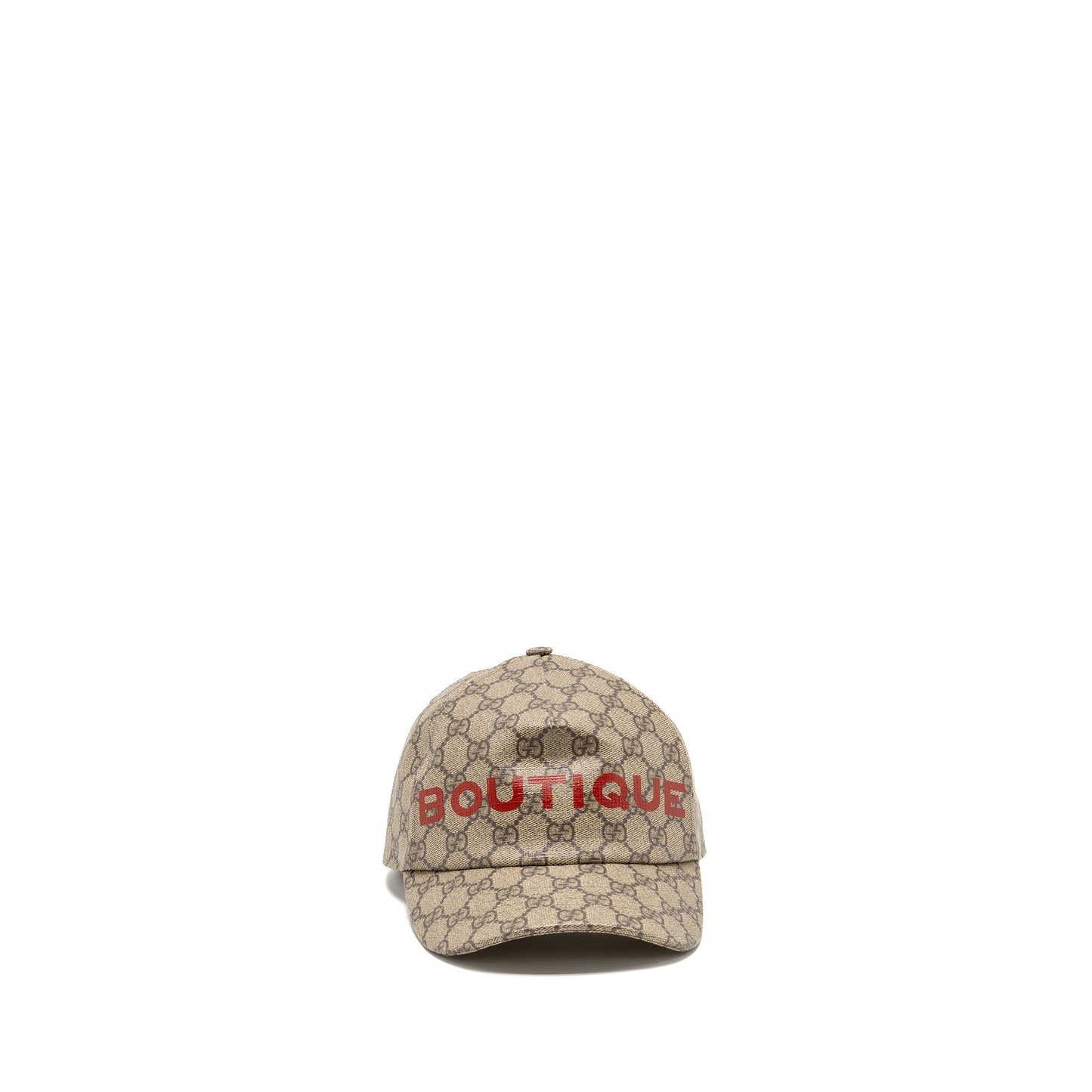 Gucci Size M Boutique Baseball Hat Monogram Canvas Beige/Red