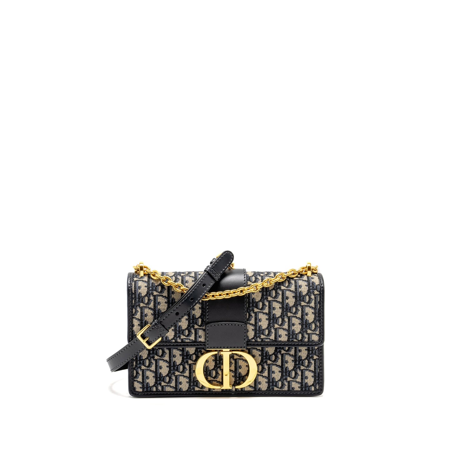 Dior 30 Montaigne Chain Purse Oblique Jacquard Blue