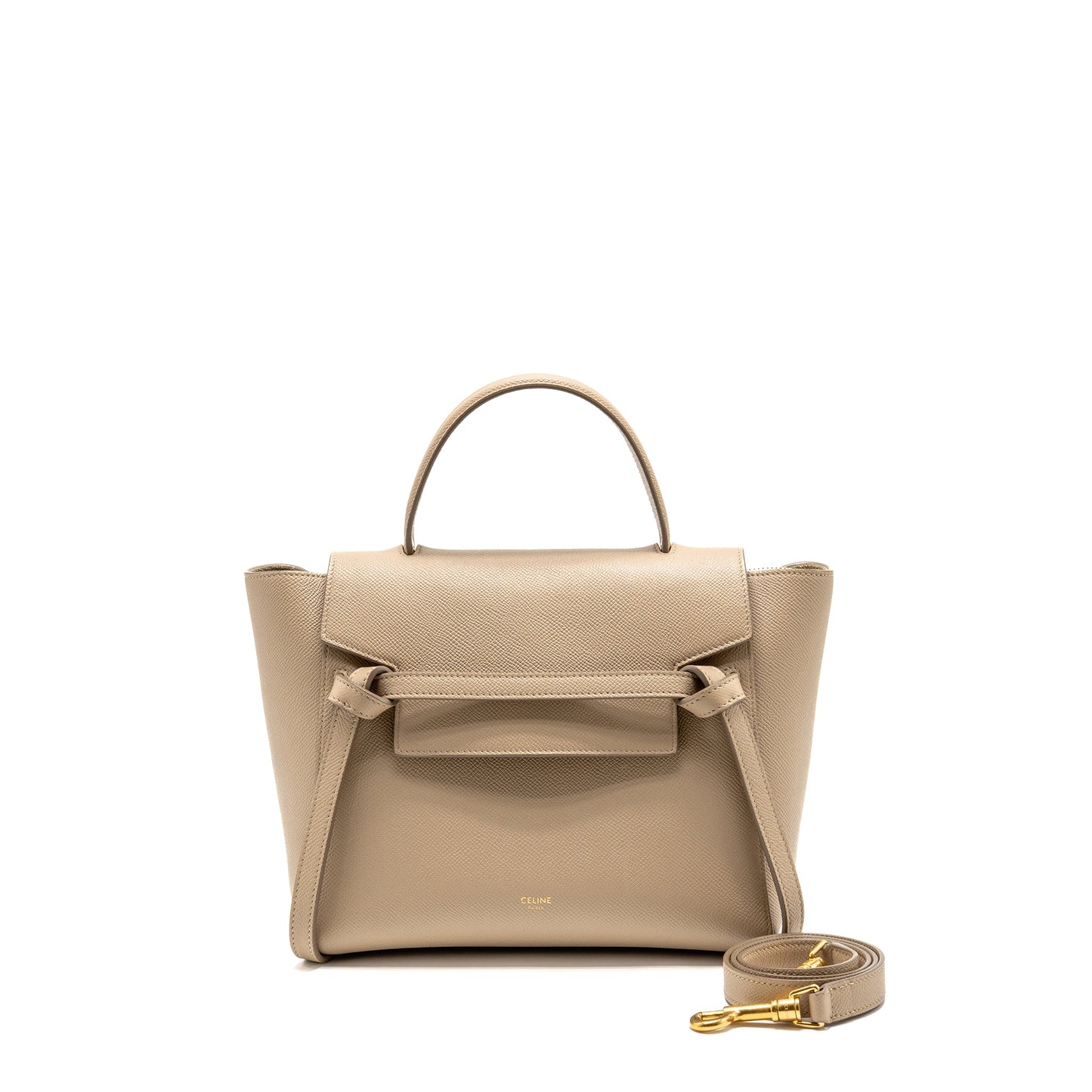 Celine Micro Belt Purse Grained Calfskin Beige