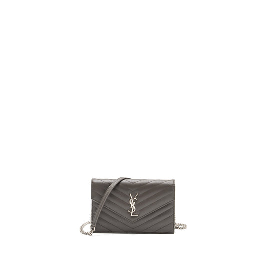 Saint Laurent/ Envelop Chain Purse Calfskin Grey