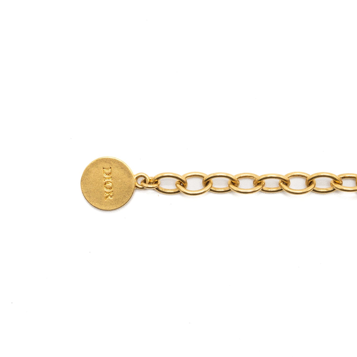 Dior and chain bracelet brushed gold tone