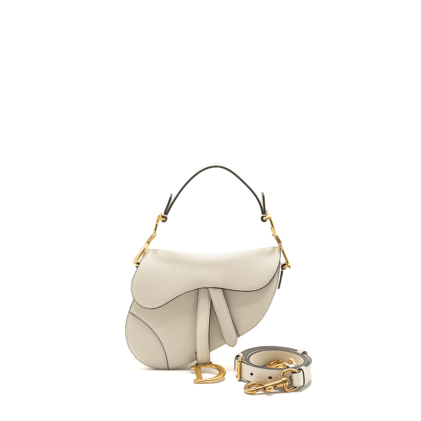 Mini Saddle Purse Calfskin White