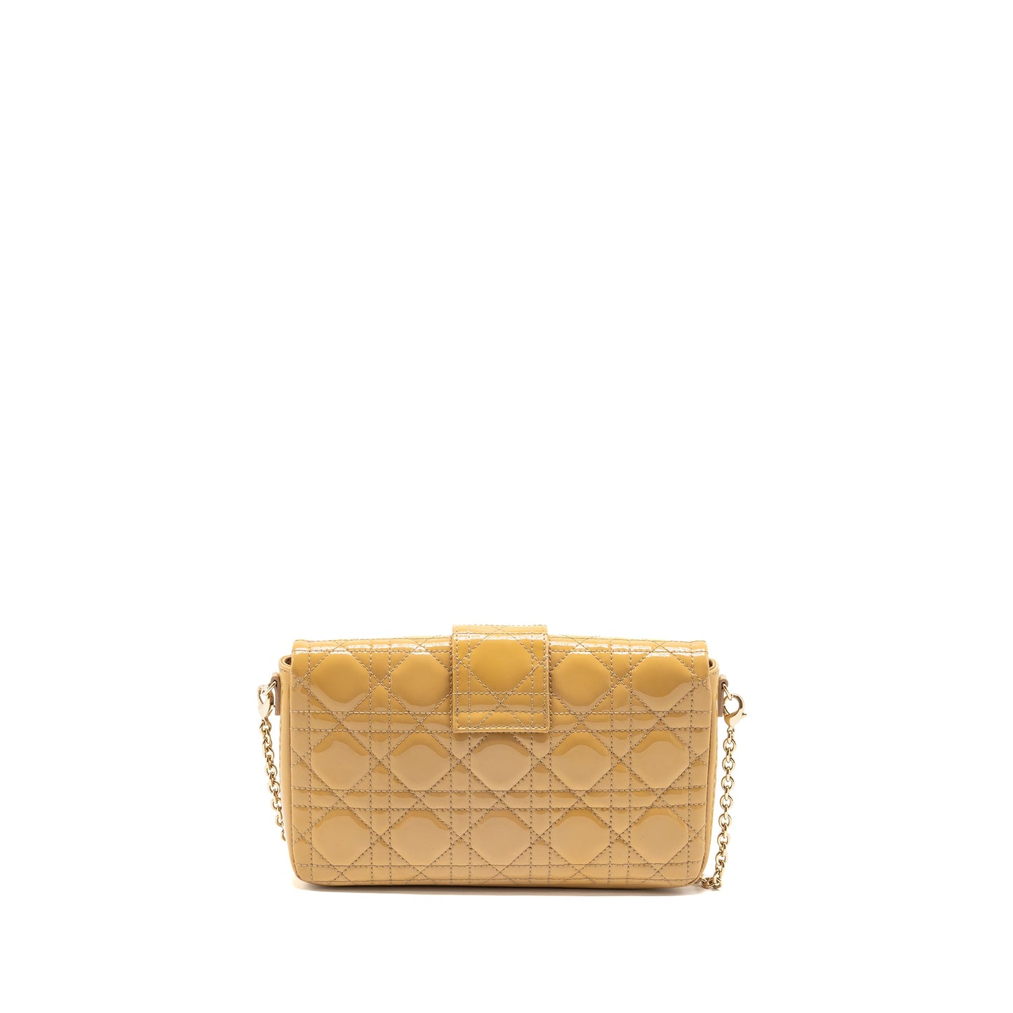 Dior Miss Dior Wallet On Chain Cannage Patent Beige