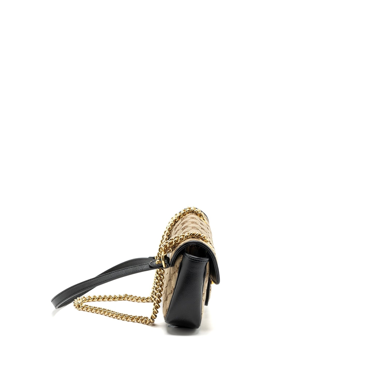 Gucci mini marmont Purse canvas / leather beige/ black
