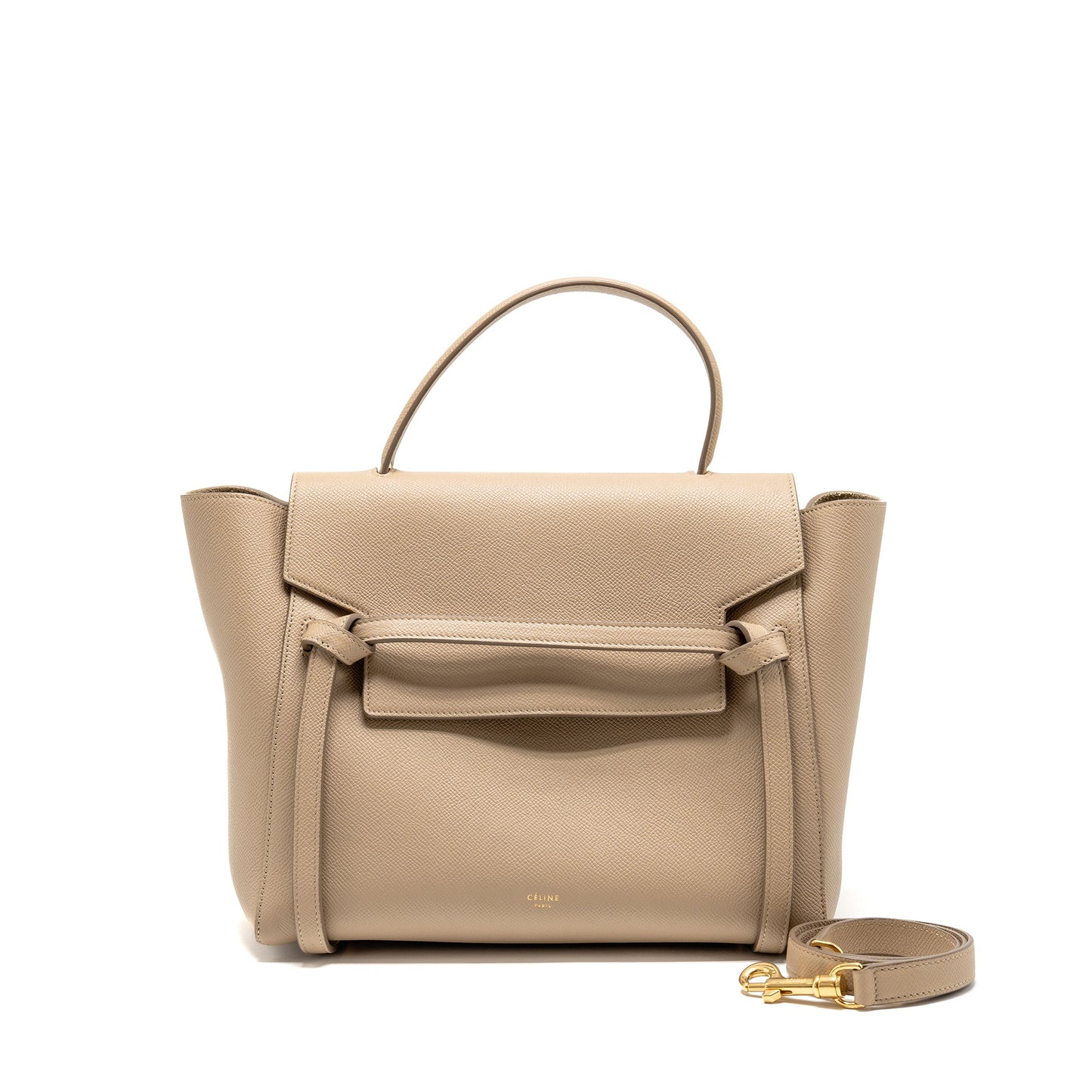 Celine Mini Belt Purse Grained Calfskin Light Taupe
