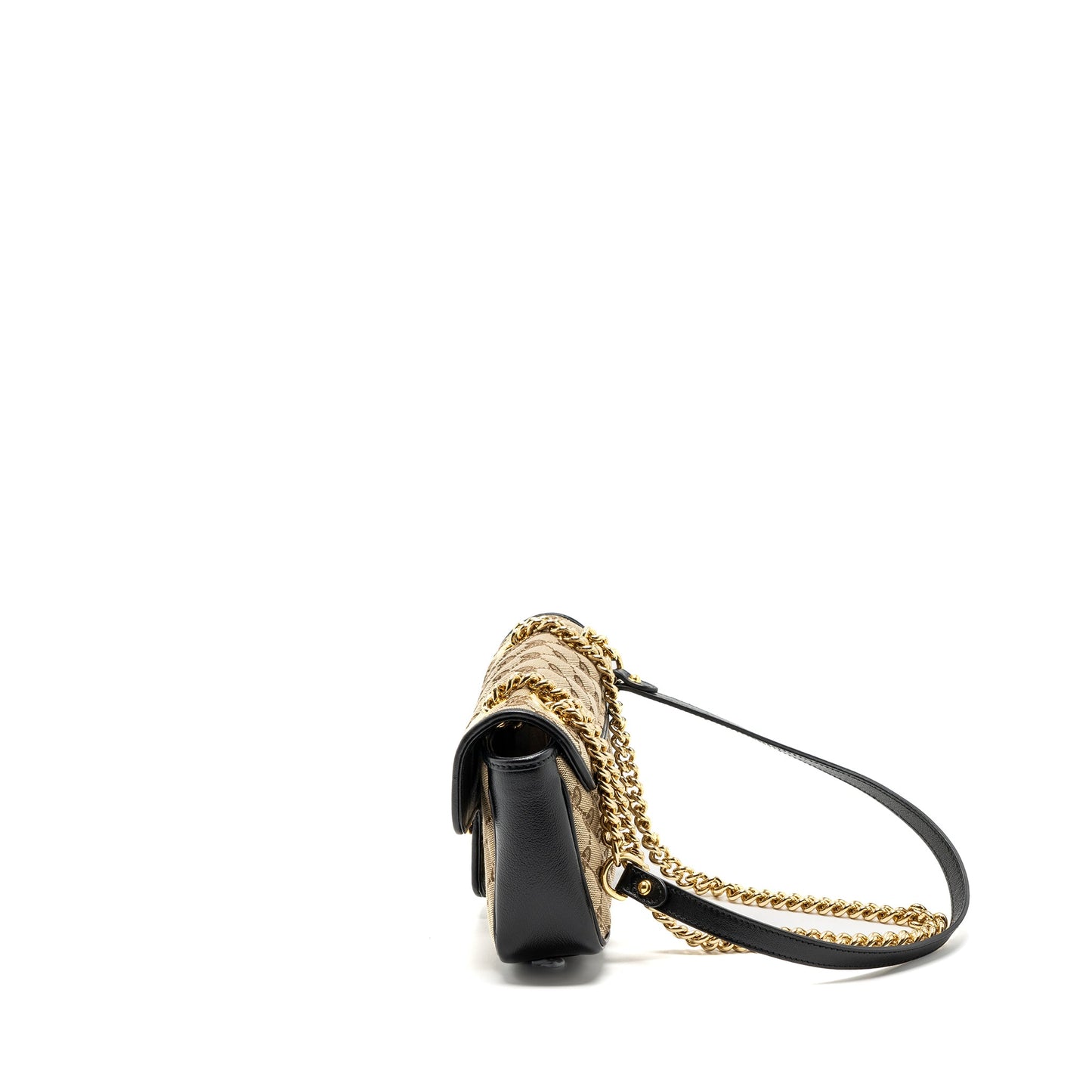 Gucci mini marmont Purse canvas / leather beige/ black