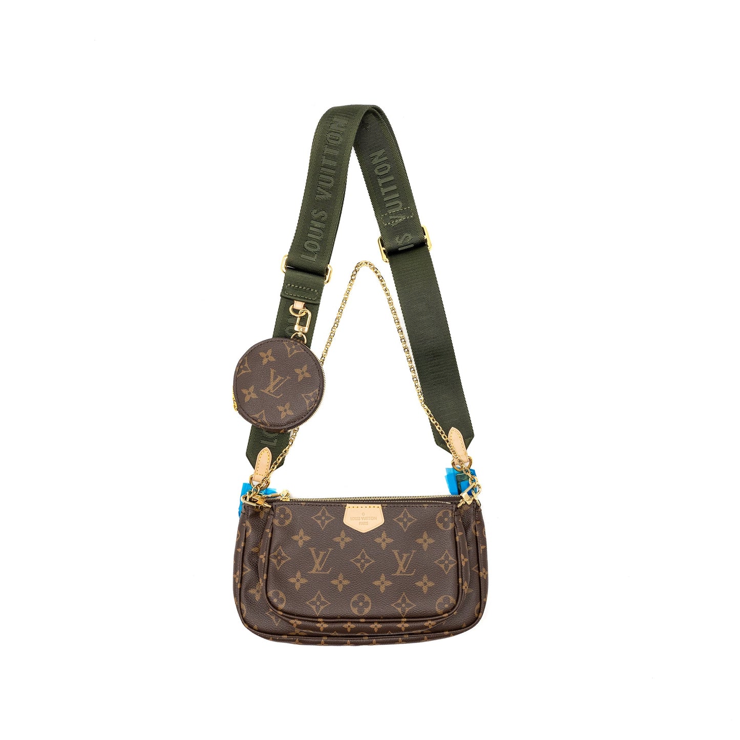 Louis Vuitton Multi Pochette monogram canvas khaki strap