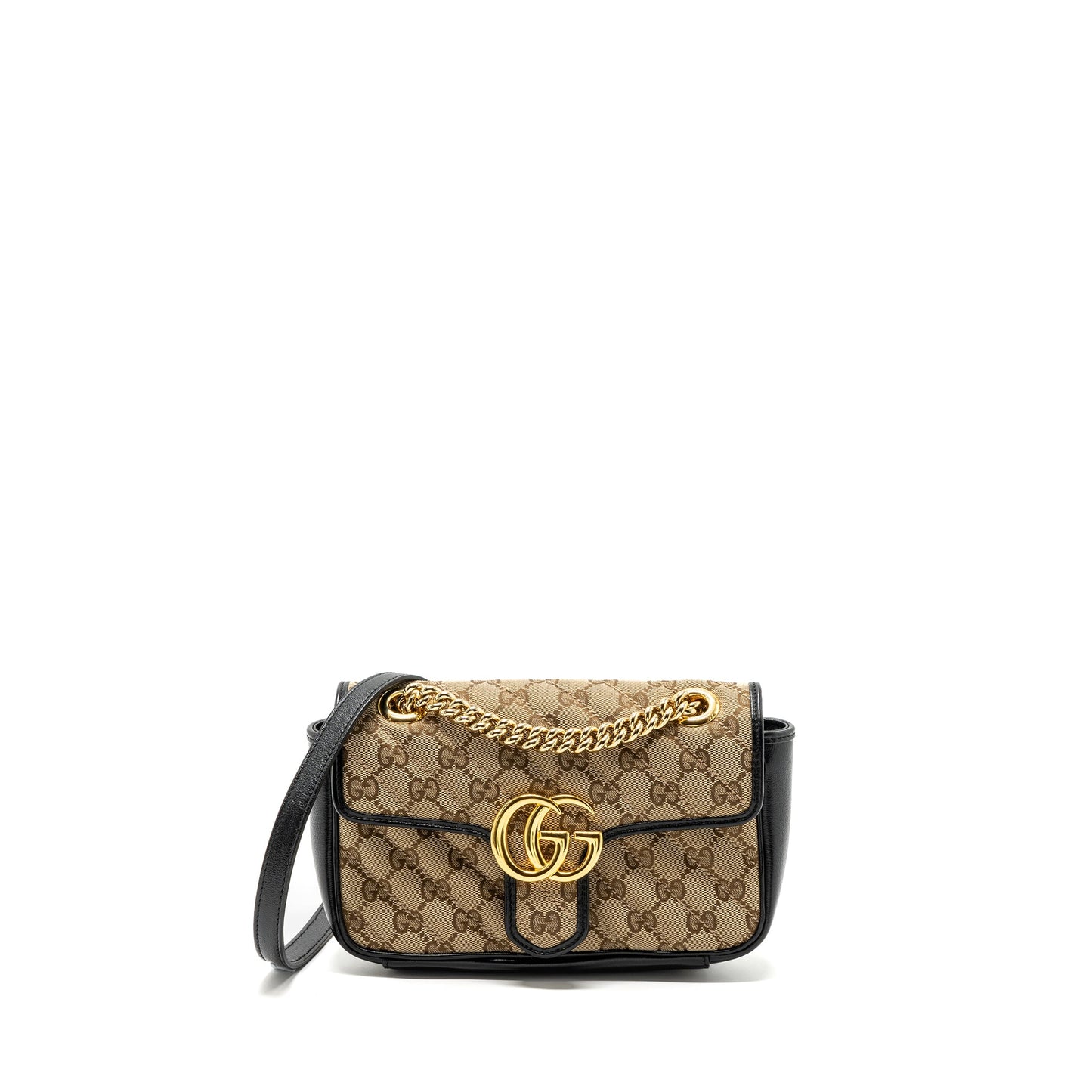 Gucci mini marmont Purse canvas / leather beige/ black