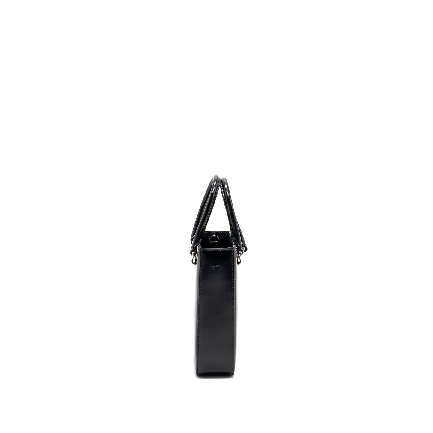 Prada Small Brushed Leather Tote Black