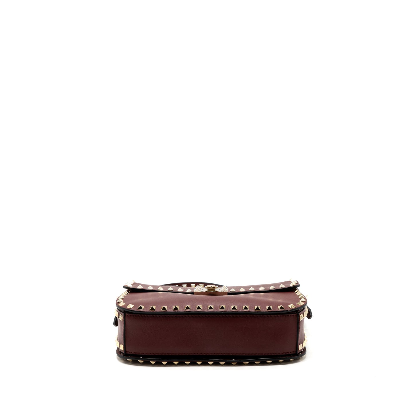 Valentino Rockstud Flap Purse Calfskin Red