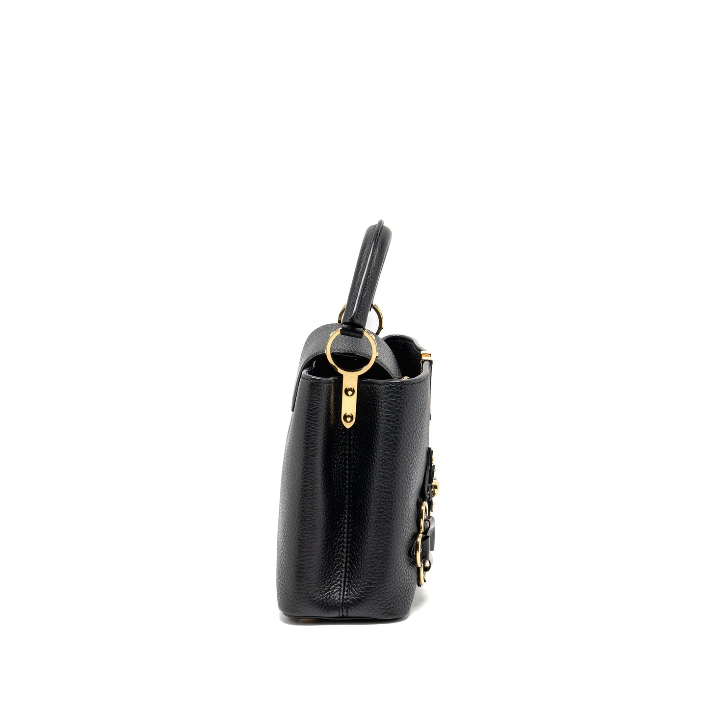 Louis Vuitton Capucines with Monogram Flower Embellishments Taurillon Black
