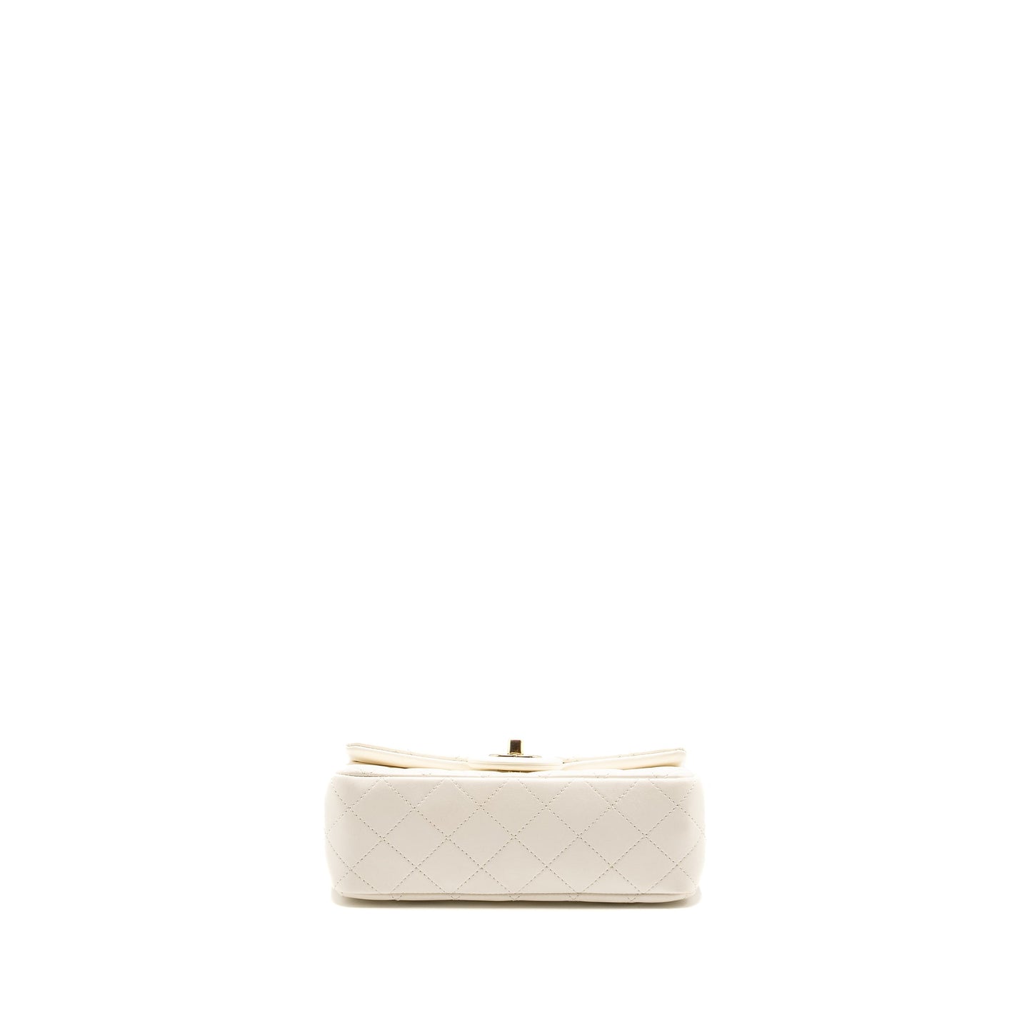 Chanel 23C Pearl Crush Mini Rectangular Flap Bag Lambskin White LGHW (Microchip)