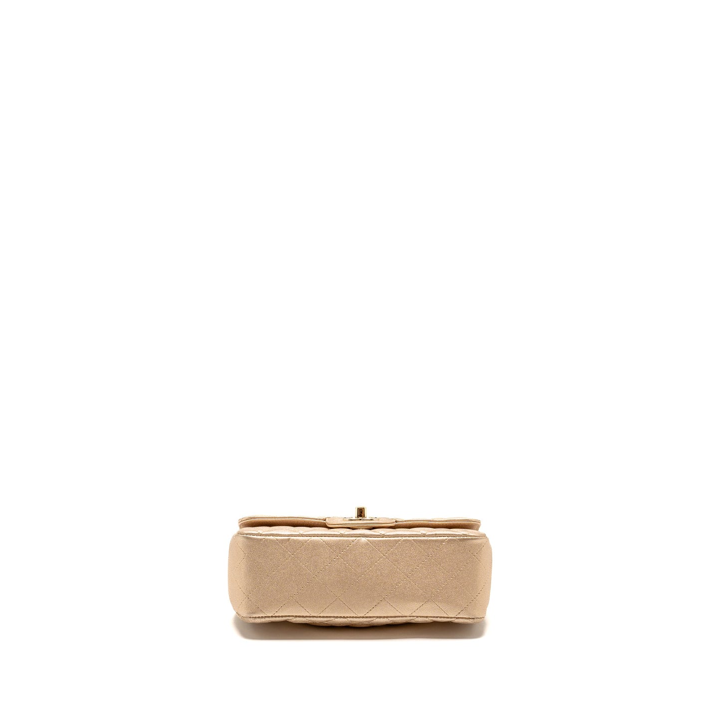 Chanel Mini Rectangular flap bag lambskin metallic gold LGHW