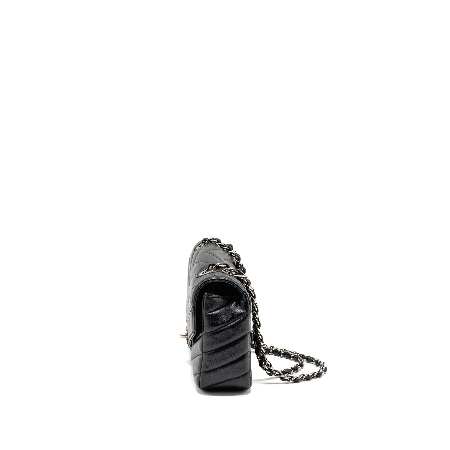Chanel Envelop Flap Bag Chevron Caviar Black SHW