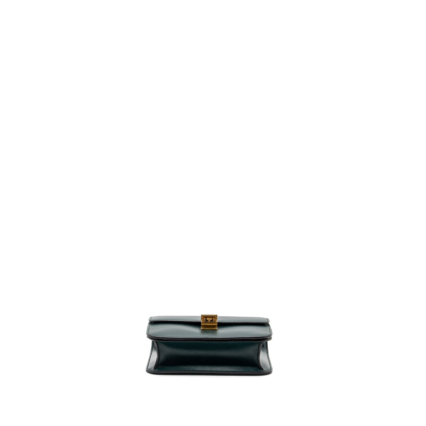 Celine Teen classic box Purse calfskin dark green