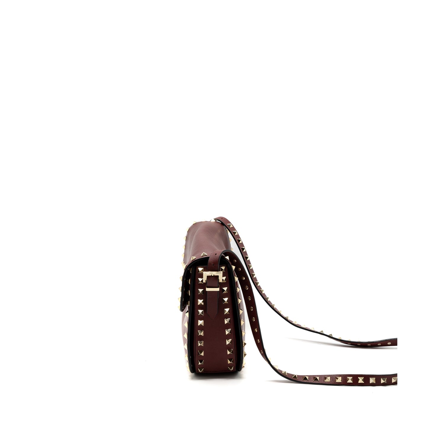 Valentino Rockstud Flap Purse Calfskin Red