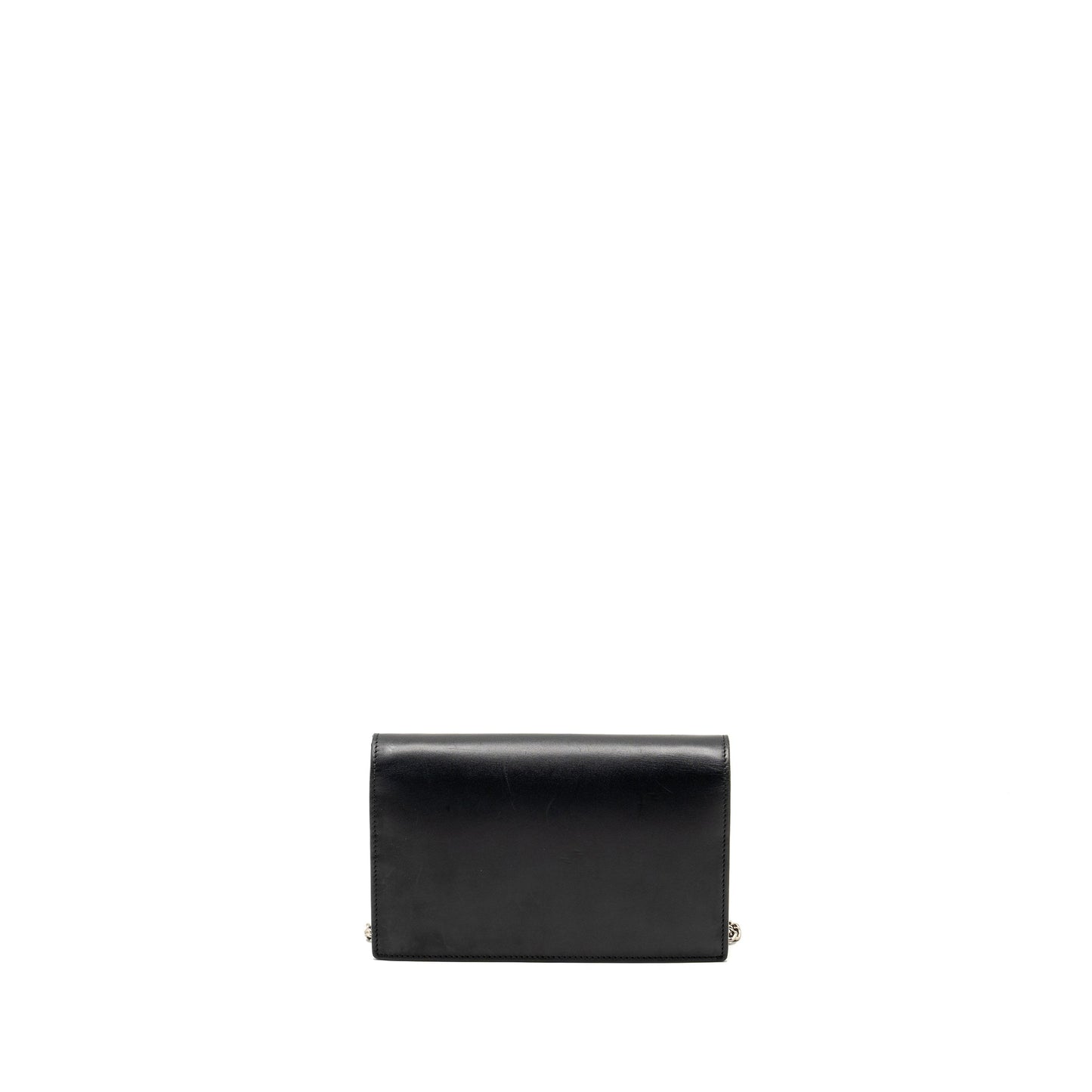 Gucci flap wallet on chain calfskin black