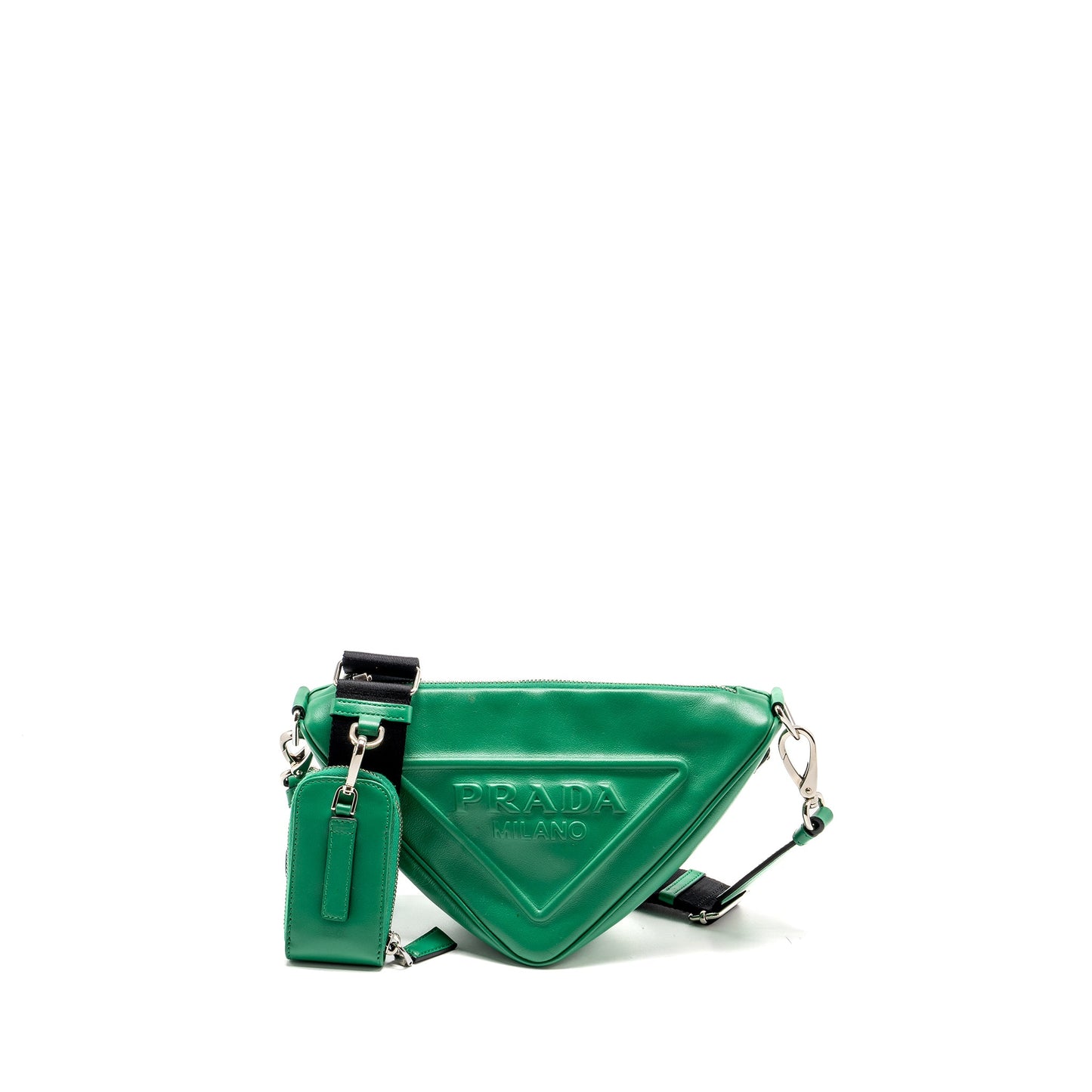 Prada Triangle Mini Purse Leather Green