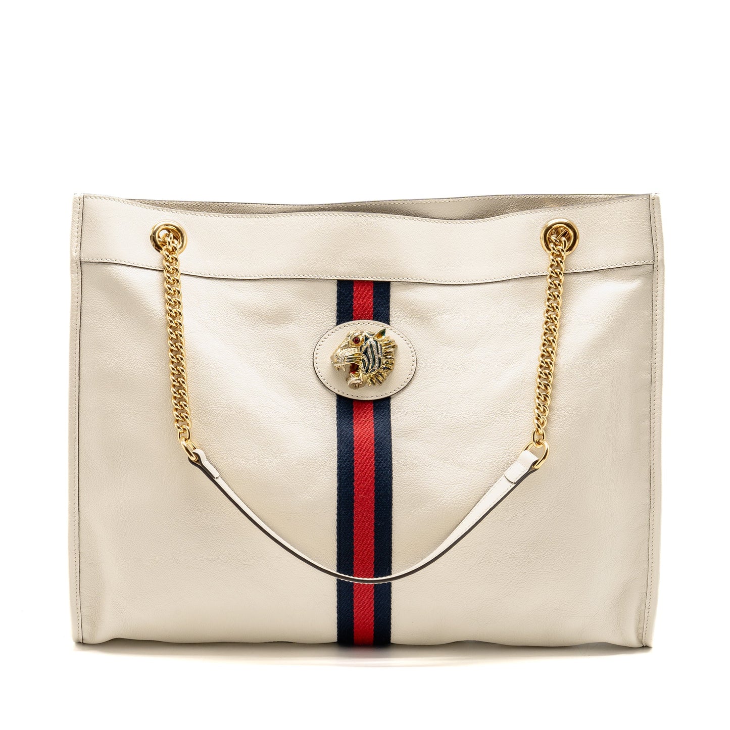 Gucci Rajah large chain tote Purse leather white