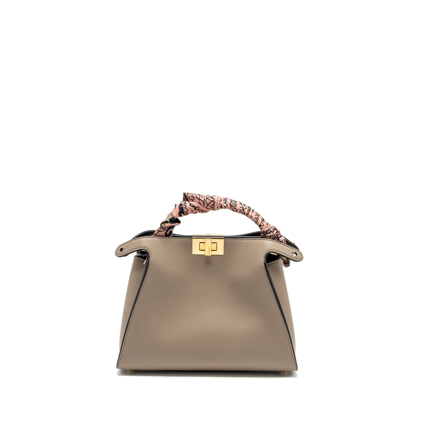 Fendi Peekaboo Handle Purse Calfskin Dove/Black